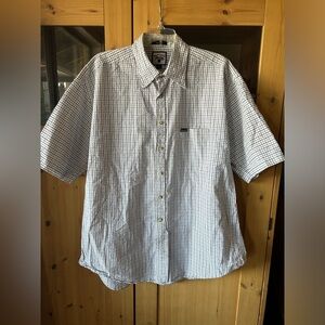 Faconnable Shirt Men’s Extra Large Plaid Short Sleeve Front Pocket Button Down